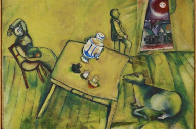 Marc Chagall; Das gelbe Zimmer (La chambre jaune); 1911 84.2 x 112 cm; Öl auf Leinwand - Fondation Beyeler, Riehen, Basel